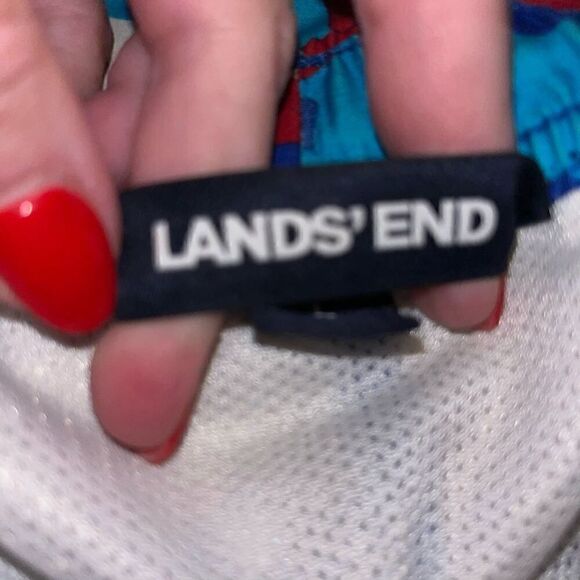 Lands’ End red, white & blue boys swim trunks large 14H-16H - Picture 3 of 4